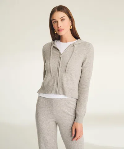Naadam Signature Cashmere Cropped Zip Up Hoodie In Multi