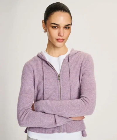 Naadam Signature Cashmere Cropped Zip Up Hoodie In Purple
