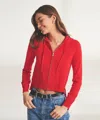Naadam Signature Cashmere Cropped Zip Up Hoodie In Red