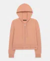 Naadam Signature Cashmere Cropped Zip Up Hoodie In Rosewood