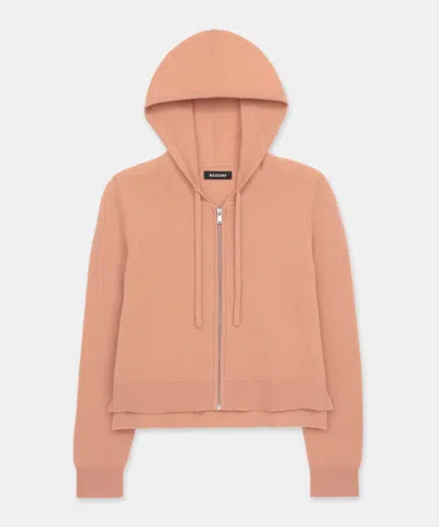 Naadam Signature Cashmere Cropped Zip Up Hoodie In Rosewood