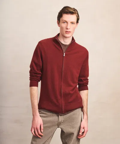 Naadam Signature Cashmere Full Zip Sweater In Brown