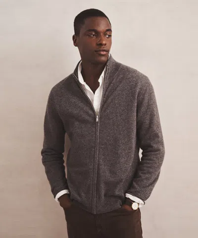 Naadam Signature Cashmere Full Zip Sweater In Gray