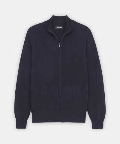 Naadam Signature Cashmere Full Zip Sweater In Navy