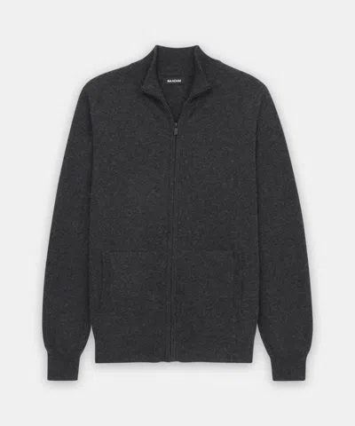 Naadam Signature Cashmere Full Zip Sweater In Smoke