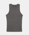 Naadam Signature Cashmere High Neck Tank In Granite