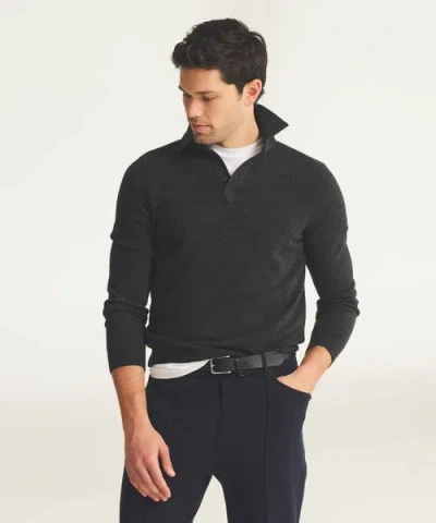 Naadam Signature Cashmere Long Sleeve Polo In Black