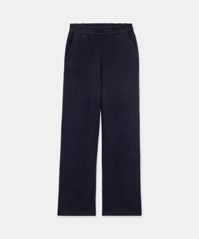 Naadam Signature Cashmere Paperbag Wide Leg Pants In Navy