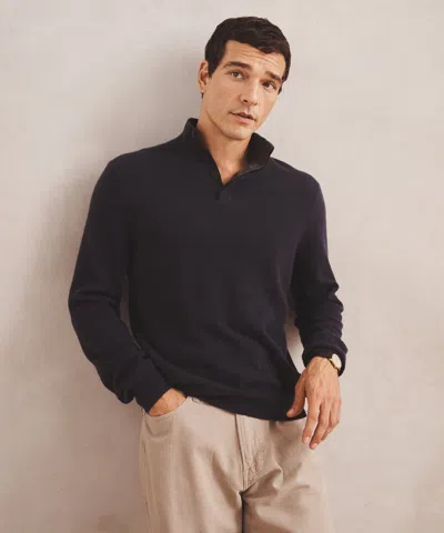Naadam Signature Cashmere Quarter Button Down Sweater In Black