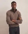 Naadam Signature Cashmere Quarter Button Down Sweater In Brown