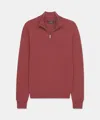 Naadam Signature Cashmere Quarter Zip In Brick Red