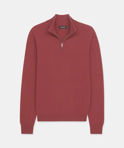 Naadam Signature Cashmere Quarter Zip In Brick Red