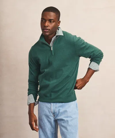 Naadam Signature Cashmere Quarter Zip In Green