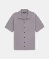 Naadam Signature Cashmere Short Sleeve Button Down In Fog
