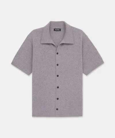 Naadam Signature Cashmere Short Sleeve Button Down In Fog