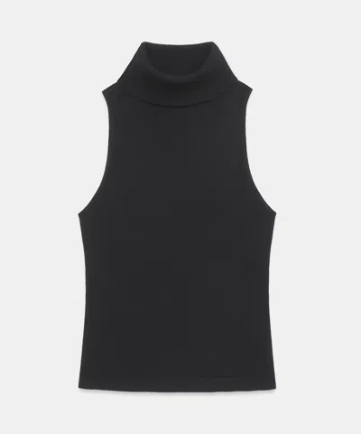 Naadam Signature Cashmere Sleeveless Turtleneck In Black
