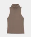 Naadam Signature Cashmere Sleeveless Turtleneck In Brown Sugar
