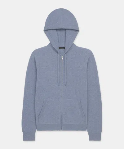 Naadam Signature Cashmere Zip Hoodie In Medium Blue