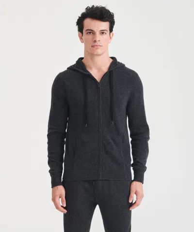 Naadam Signature Cashmere Zip Hoodie In Smoke