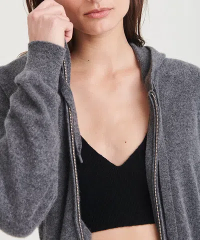 Naadam Signature Cashmere Zip Up Hoodie In Granite