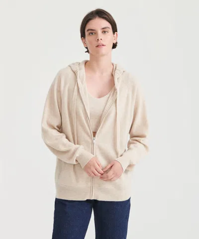 Naadam Signature Cashmere Zip Up Hoodie In Oatmeal