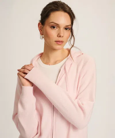 Naadam Signature Cashmere Zip Up Hoodie In Pink