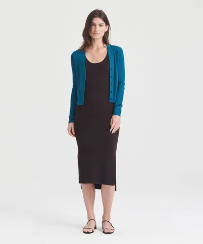Naadam Silk Cashmere Cropped Cardigan In Blue