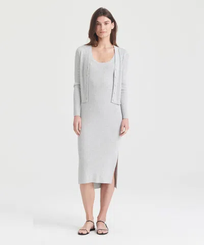 Naadam Silk Cashmere Cropped Cardigan In Cement