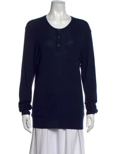 Pre-owned Naadam Silk Crew Neck Sweater In Blue