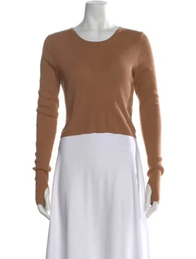 Pre-owned Naadam Silk Crew Neck Sweater In Brown