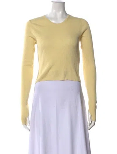Pre-owned Naadam Silk Crew Neck Sweater In White