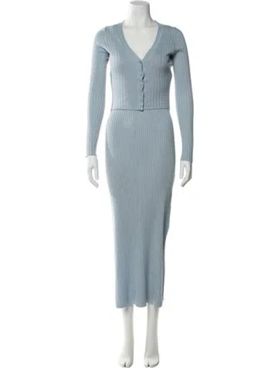 Pre-owned Naadam Silk Dress Set In Blue