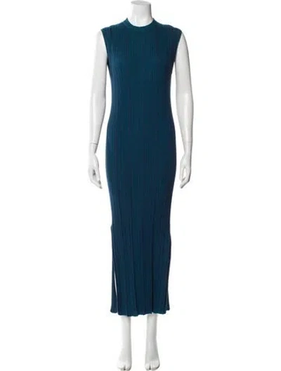 Pre-owned Naadam Silk Long Dress In Blue