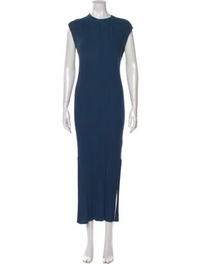 Pre-owned Naadam Silk Long Dress In Blue