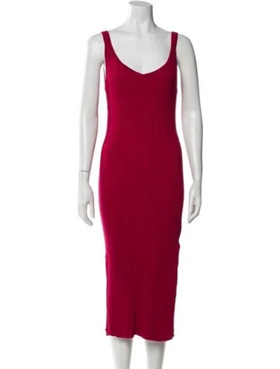 Pre-owned Naadam Silk Long Dress In Red