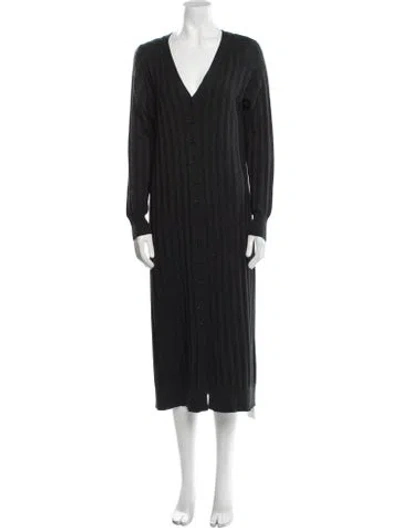 Pre-owned Naadam Silk Midi Length Dress In Black