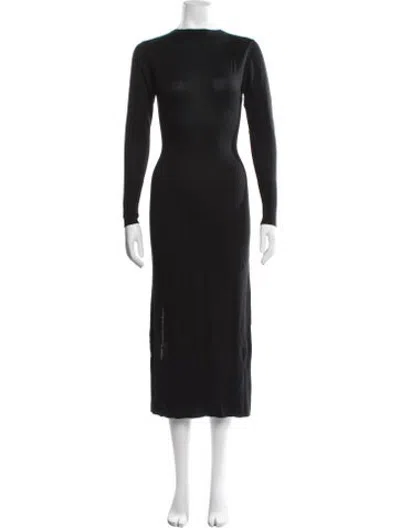 Pre-owned Naadam Silk Midi Length Dress In Black