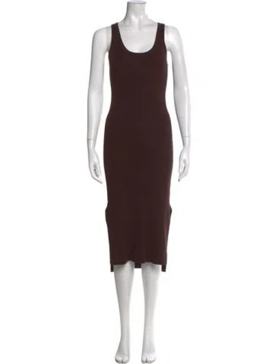 Pre-owned Naadam Silk Midi Length Dress In Brown