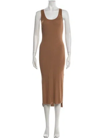 Pre-owned Naadam Silk Midi Length Dress In Brown