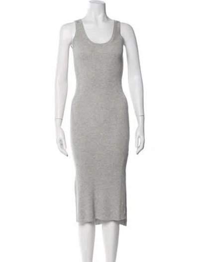 Pre-owned Naadam Silk Midi Length Dress In Grey