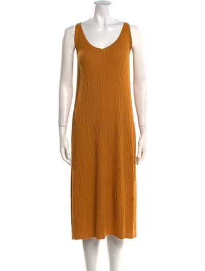 Pre-owned Naadam Silk Midi Length Dress W/ Tags In Yellow