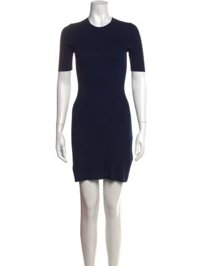 Pre-owned Naadam Silk Mini Dress In Blue