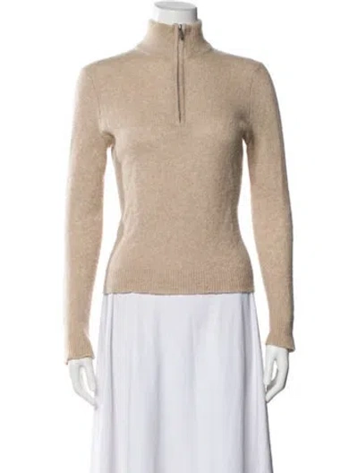 Pre-owned Naadam Silk Mock Neck Sweater In Neutral