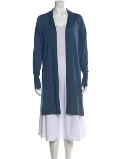 Pre-owned Naadam Silk Open Front Sweater In Blue