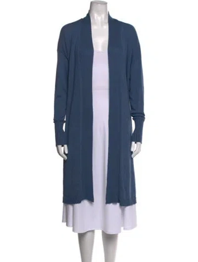 Pre-owned Naadam Silk Open Front Sweater In Blue