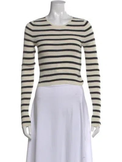Pre-owned Naadam Silk Striped Sweater In Neutral