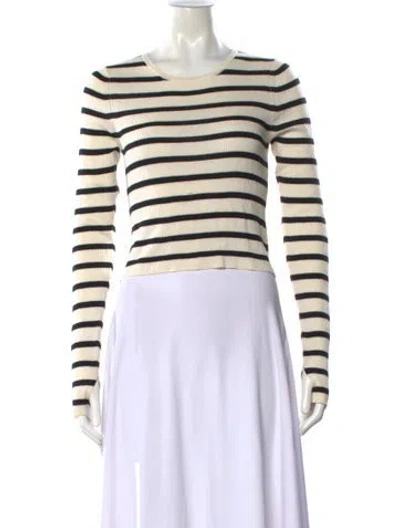 Pre-owned Naadam Silk Striped Sweater In Neutral