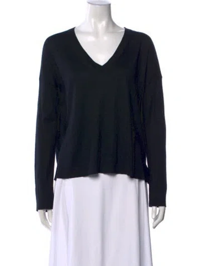 Pre-owned Naadam Silk V-neck Sweater In Black