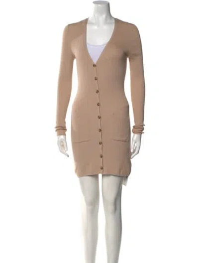 Pre-owned Naadam Silk V-neck Sweater In Neutral