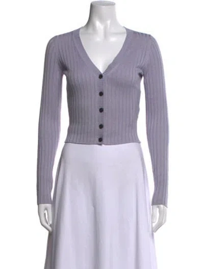 Pre-owned Naadam Silk V-neck Sweater In Purple
